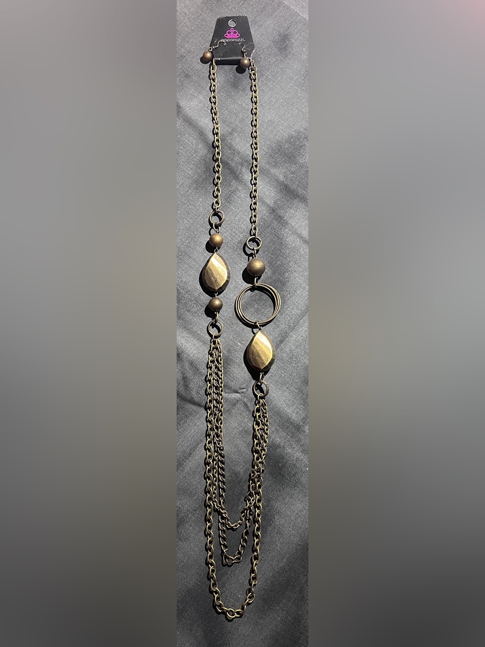 Paparazzi Bronze Multi-Chain Statement Necklace